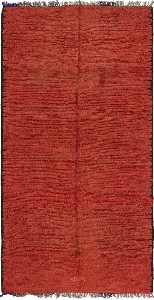 4' 10 x 9' 10 Hand Knotted Moroccan Wool Runner Rug