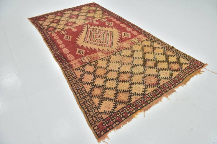 Detail image of 5' 4 x 9' 6 Hand Knotted Moroccan Wool Runner Rug