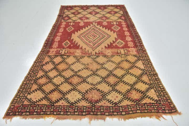 5' 4 x 9' 6 Hand Knotted Moroccan Wool Runner Rug