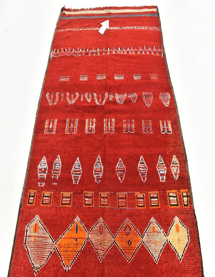 Detail image of 5' 4 x 11' 10  Hand Knotted Moroccan Wool Runner Rug