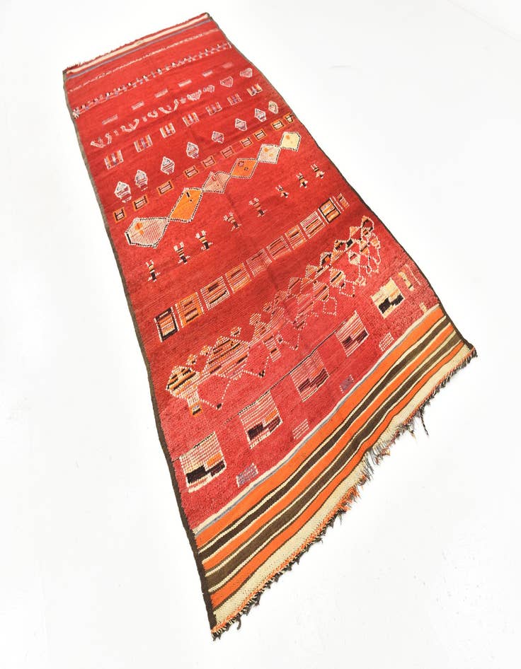 Detail image of 5' 4 x 11' 10  Hand Knotted Moroccan Wool Runner Rug