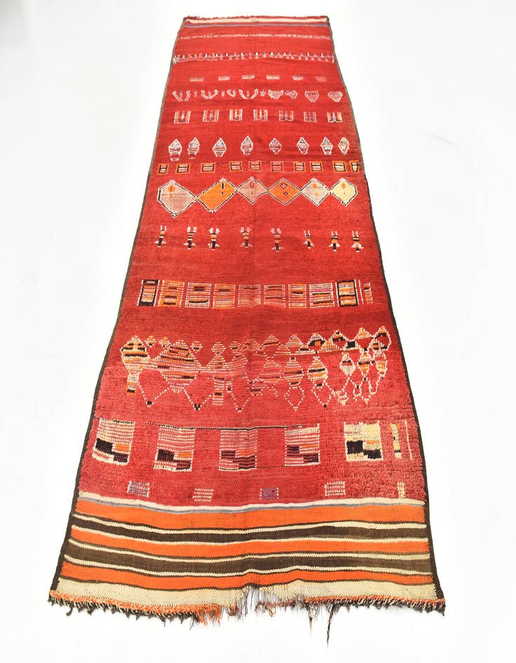 Detail image of 5' 4 x 11' 10  Hand Knotted Moroccan Wool Runner Rug