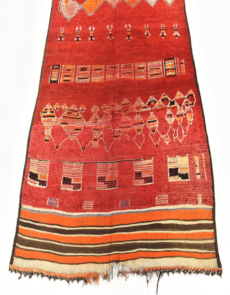 Detail image of 5' 4 x 11' 10  Hand Knotted Moroccan Wool Runner Rug