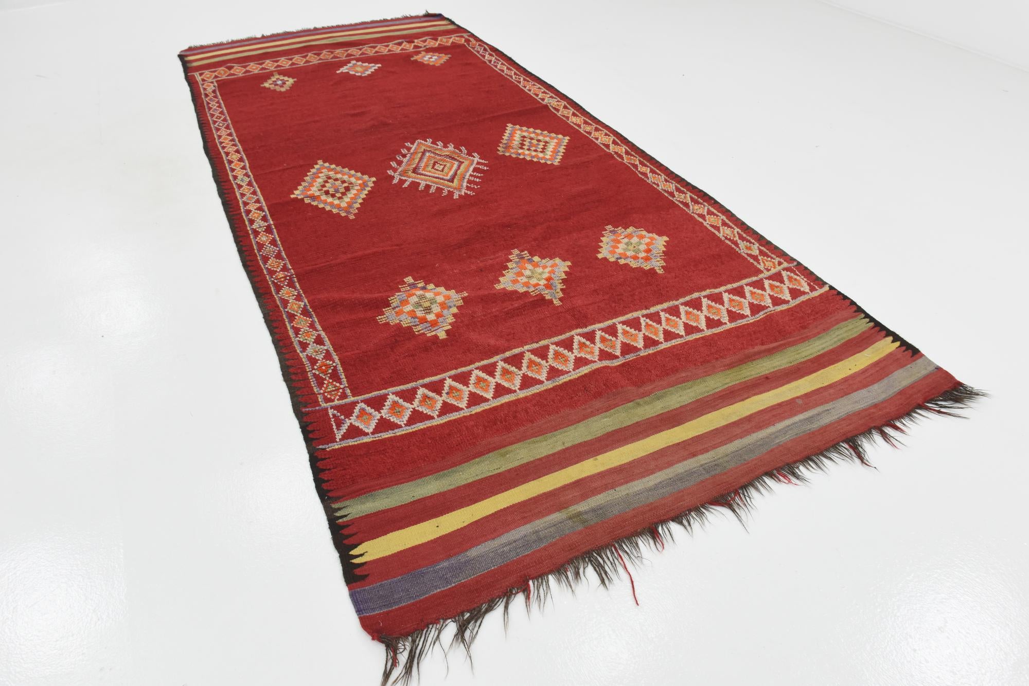 5' 9 x 13' 9 Hand Knotted Moroccan Wool Runner Rug