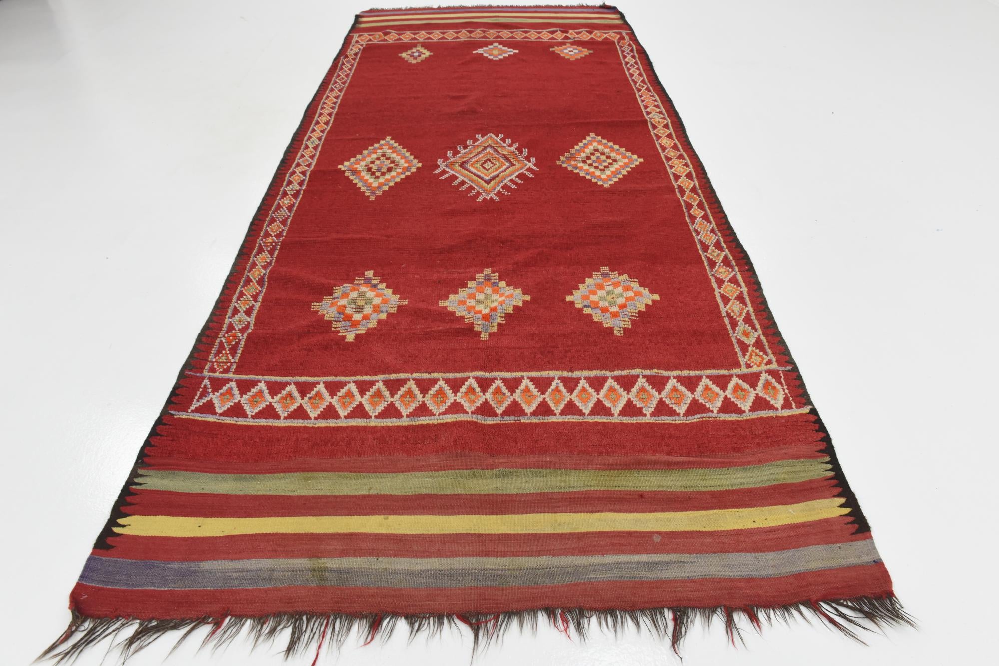 5' 9 x 13' 9 Hand Knotted Moroccan Wool Runner Rug