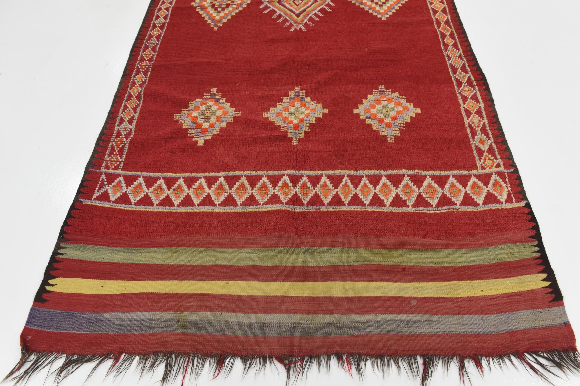 5' 9 x 13' 9 Hand Knotted Moroccan Wool Runner Rug