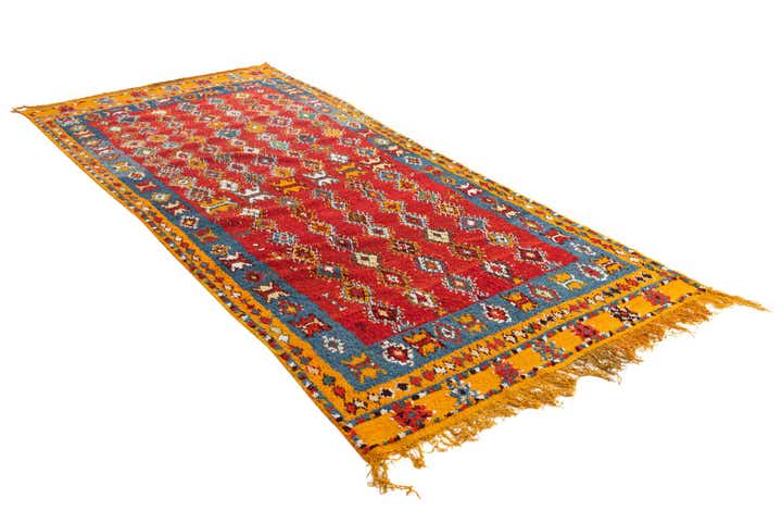 4' 3 x 9' 8 Hand Knotted Moroccan Oriental Wool Runner Rug