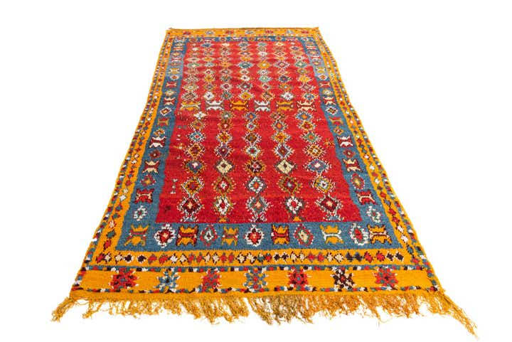 4' 3 x 9' 8 Hand Knotted Moroccan Oriental Wool Runner Rug