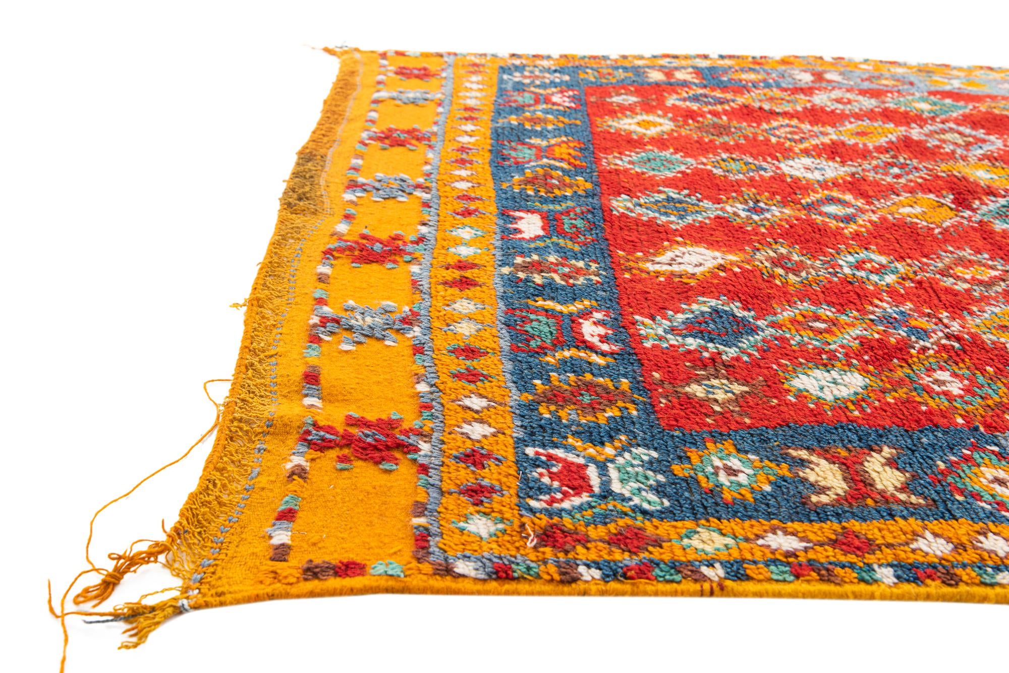 4' 3 x 9' 8 Hand Knotted Moroccan Oriental Wool Runner Rug