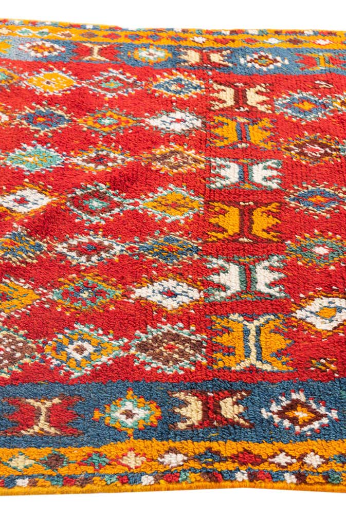 4' 3 x 9' 8 Hand Knotted Moroccan Oriental Wool Runner Rug