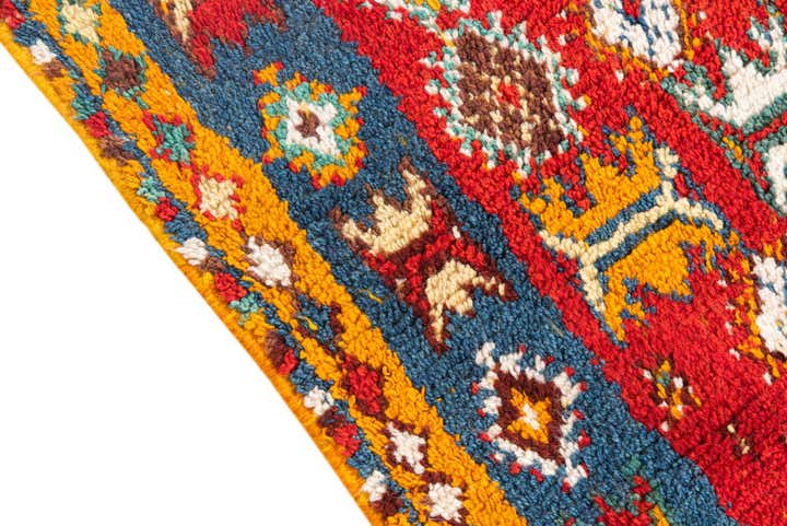 4' 3 x 9' 8 Hand Knotted Moroccan Oriental Wool Runner Rug