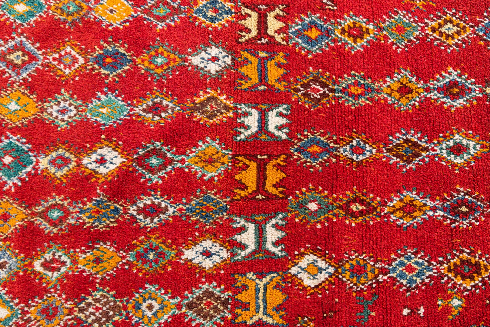 4' 3 x 9' 8 Hand Knotted Moroccan Oriental Wool Runner Rug