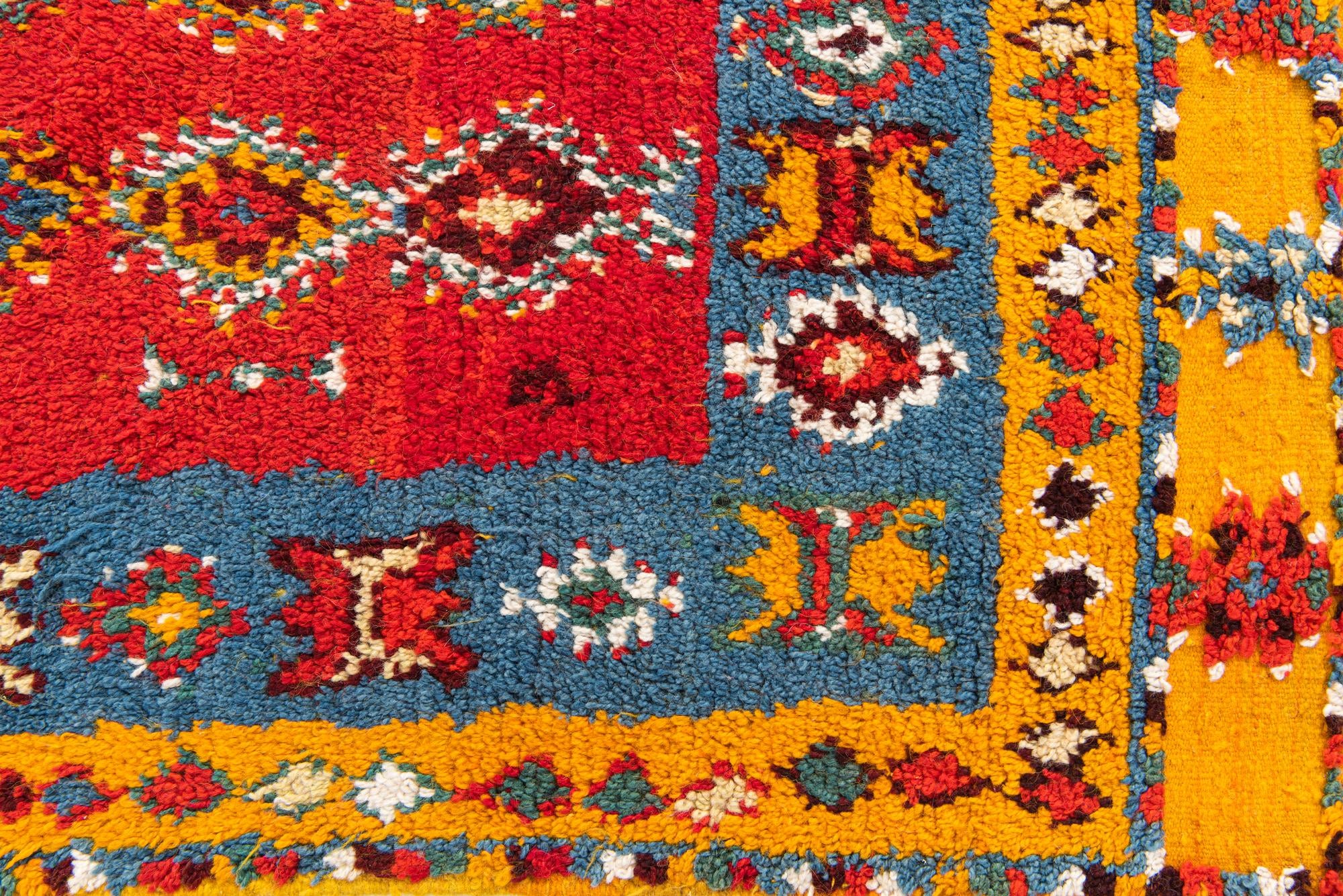 4' 3 x 9' 8 Hand Knotted Moroccan Oriental Wool Runner Rug