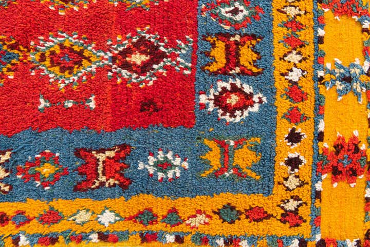 4' 3 x 9' 8 Hand Knotted Moroccan Oriental Wool Runner Rug
