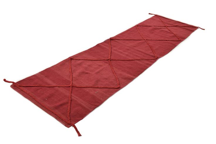 Detail image of 2' 8 x 9' 9 Hand Knotted Moroccan Wool Runner Rug