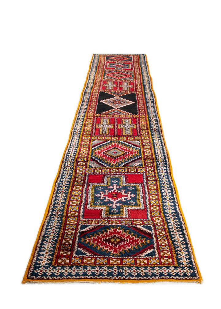 3' 8 x 17' Hand Knotted Moroccan Wool Runner Rug