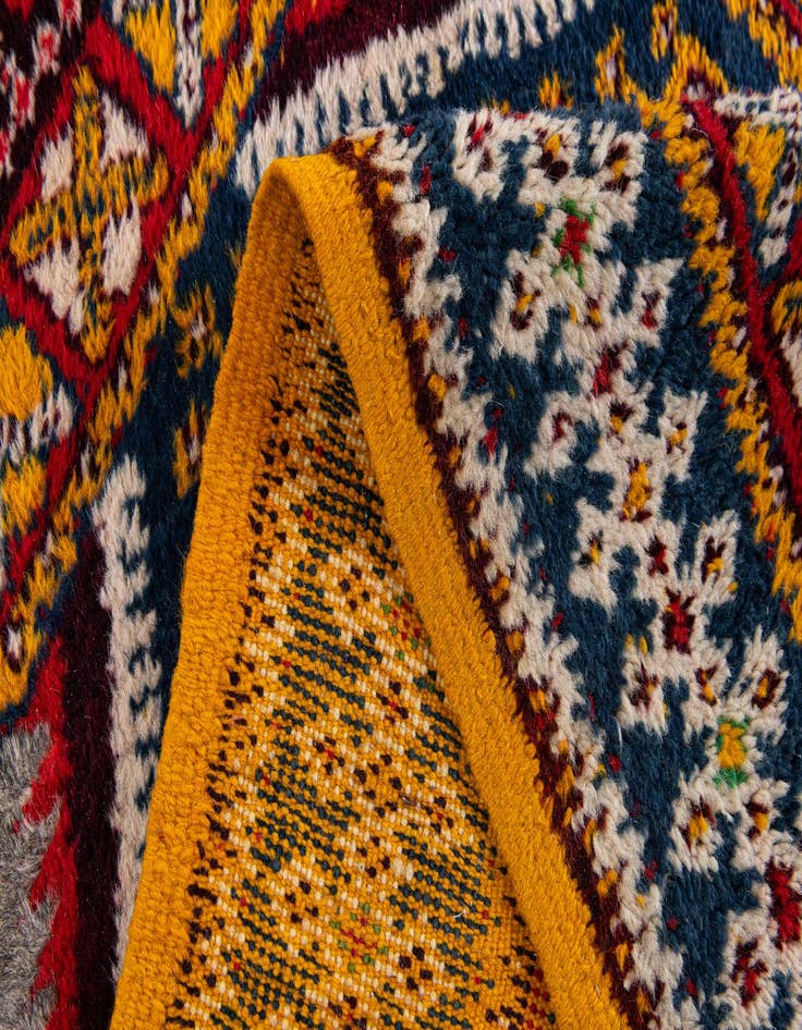 Detail image of 3' 8 x 17'  Hand Knotted Moroccan Wool Runner Rug