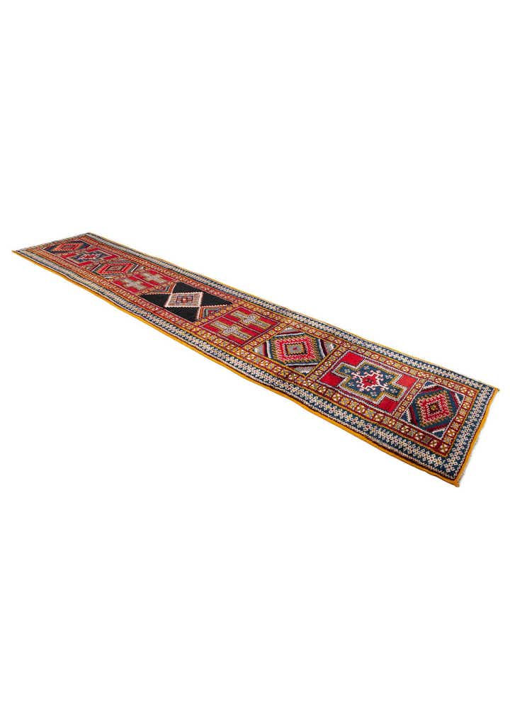 3' 8 x 17' Hand Knotted Moroccan Wool Runner Rug