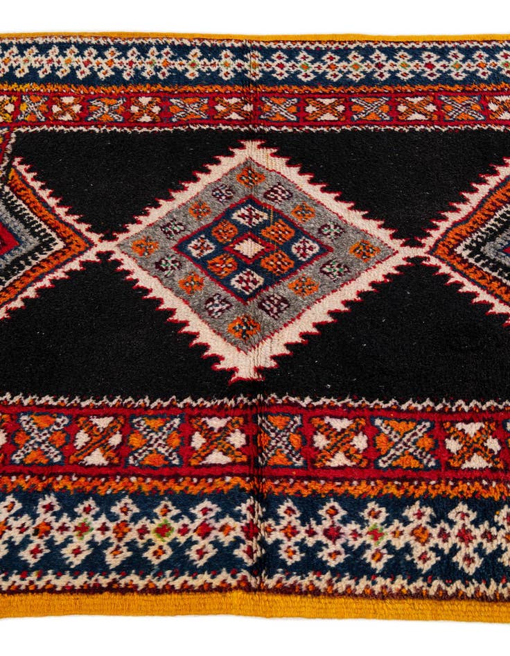 Detail image of 3' 8 x 17'  Hand Knotted Moroccan Wool Runner Rug