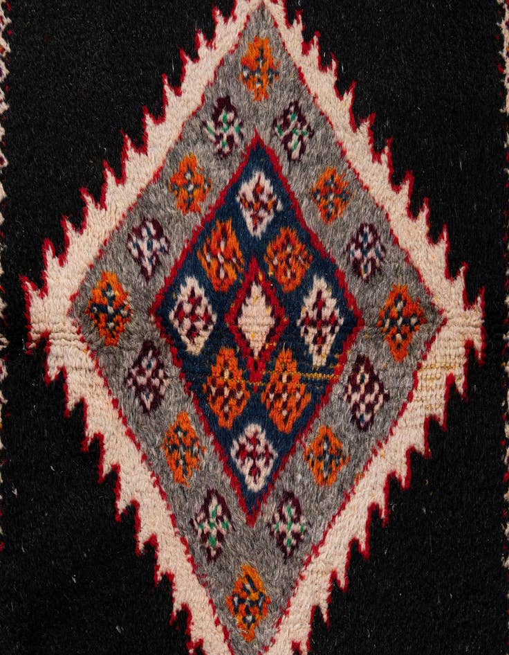 Detail image of 3' 8 x 17'  Hand Knotted Moroccan Wool Runner Rug