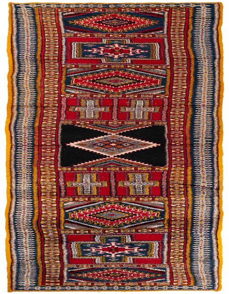 Detail image of 3' 8 x 17' Hand Knotted Moroccan Wool Runner Rug