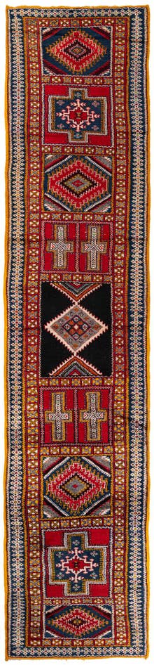 Detail image of 3' 8 x 17' Hand Knotted Moroccan Wool Runner Rug