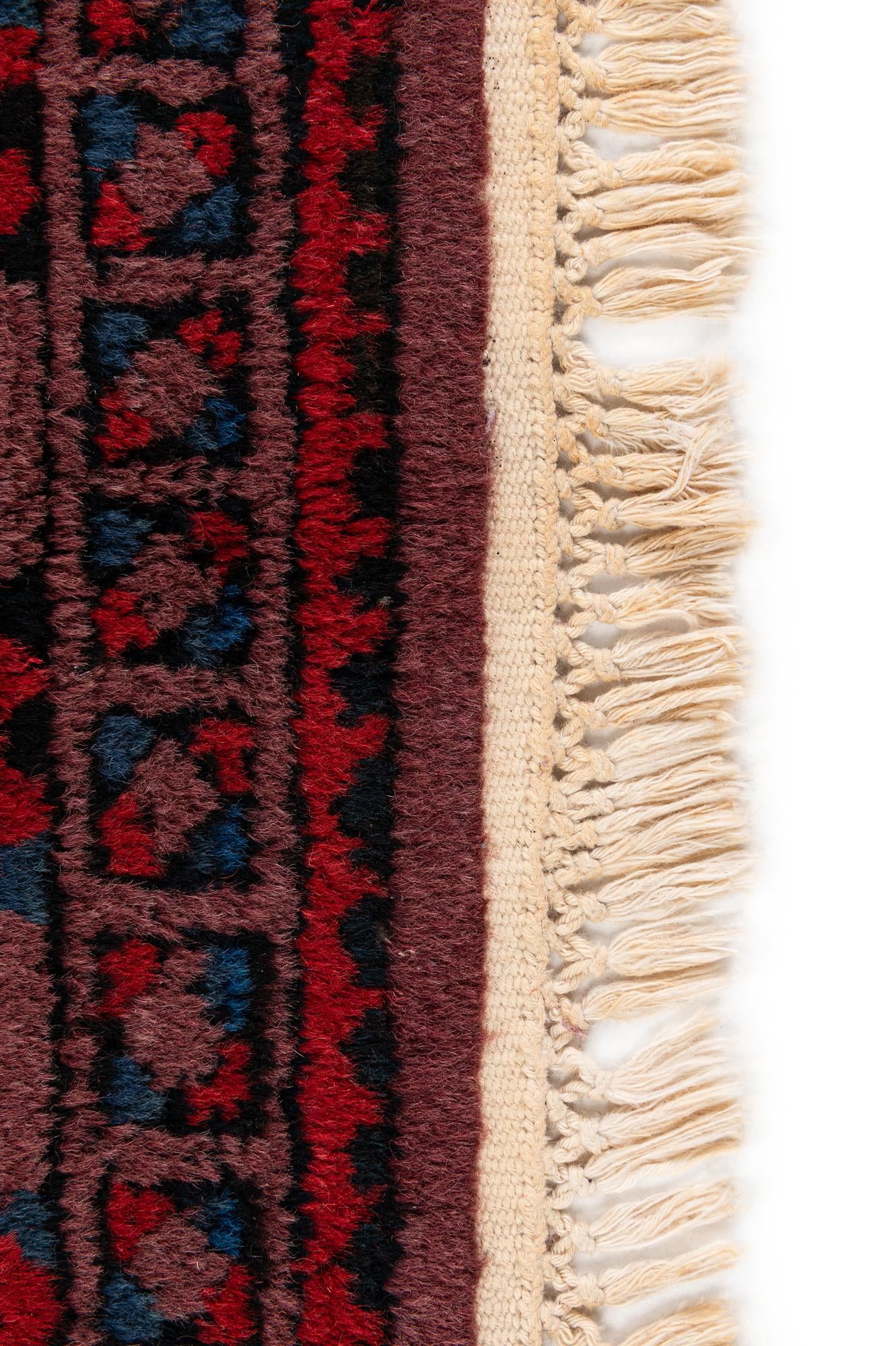 4' 8 x 9' 9 Hand Knotted Moroccan Wool Runner Rug