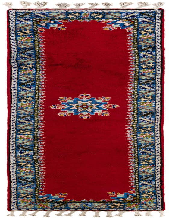 Detail image of 2' 8 x 10' 1 Hand Knotted Moroccan Wool Runner Rug