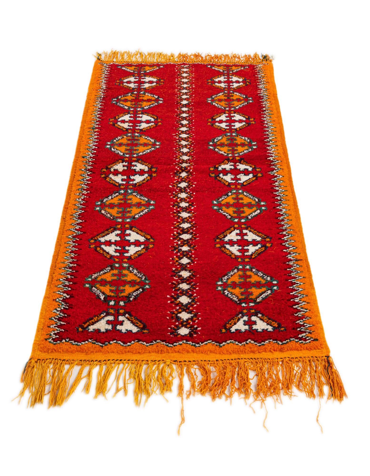 2' 5 x 5' 6 Hand Knotted Moroccan Wool Runner Rug