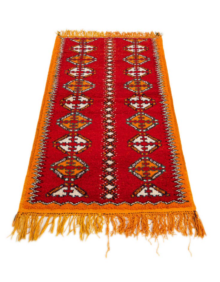 Detail image of 2' 5 x 5' 6 Hand Knotted Moroccan Wool Runner Rug