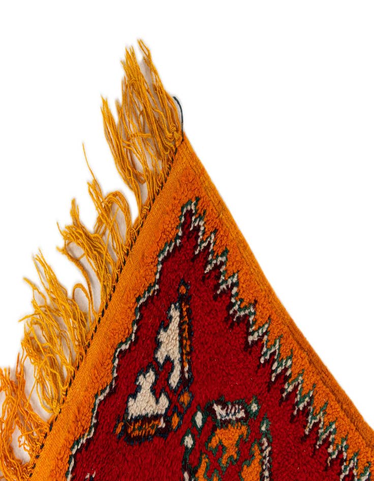 Detail image of 2' 5 x 5' 6  Hand Knotted Moroccan Wool Runner Rug