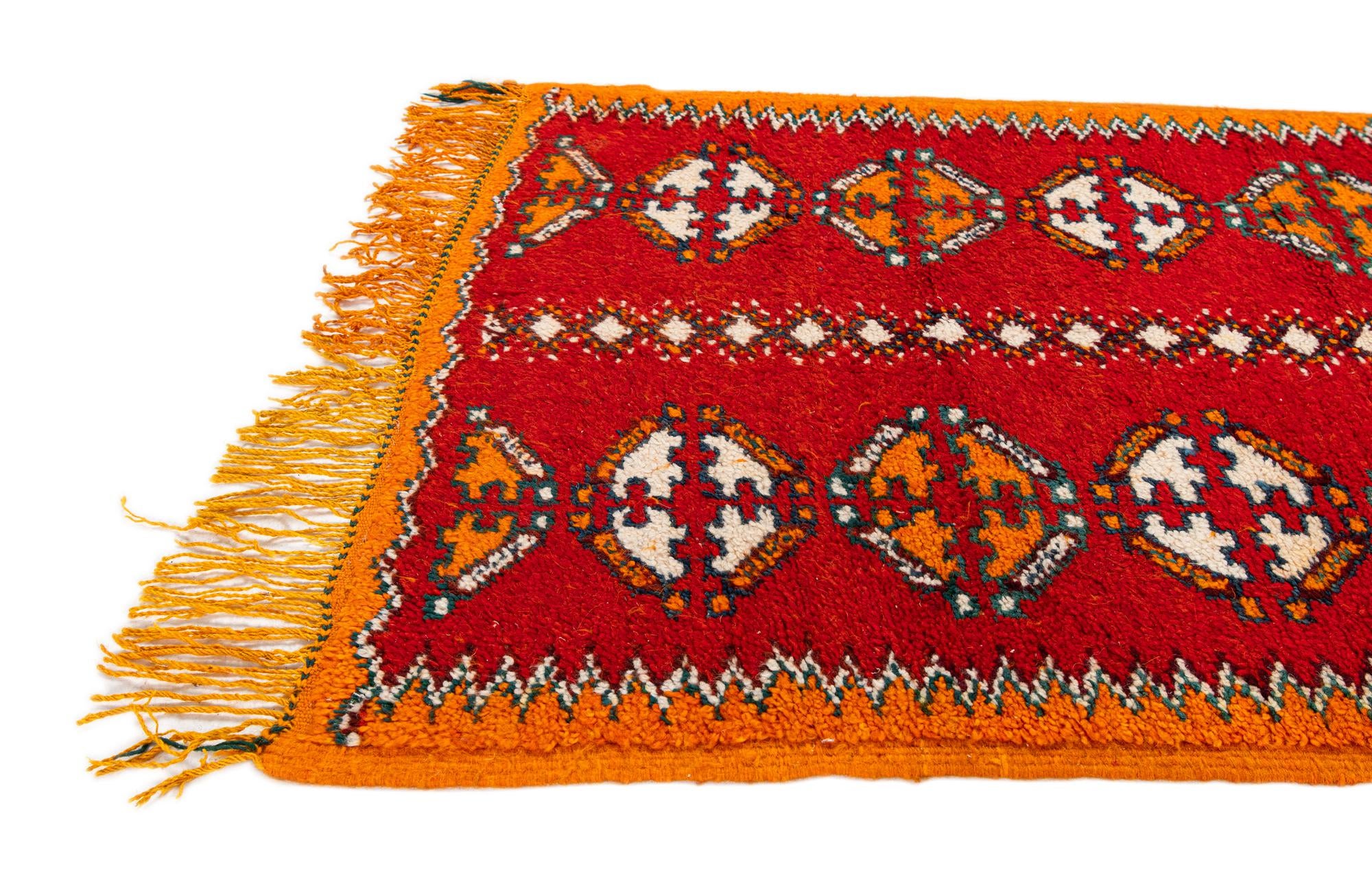2' 5 x 5' 6 Hand Knotted Moroccan Wool Runner Rug