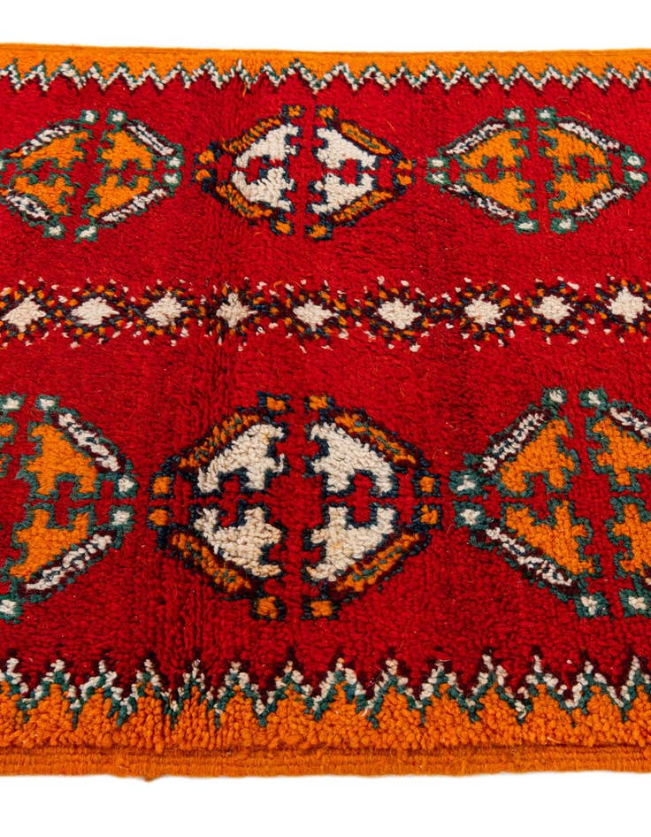 Detail image of 2' 5 x 5' 6  Hand Knotted Moroccan Wool Runner Rug