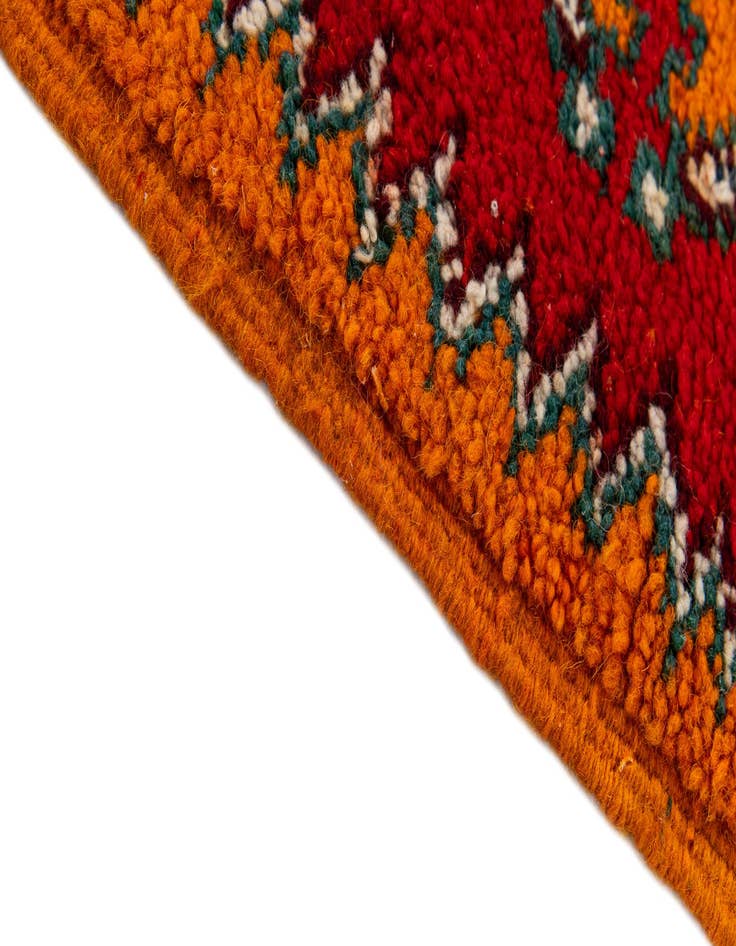 Detail image of 2' 5 x 5' 6  Hand Knotted Moroccan Wool Runner Rug