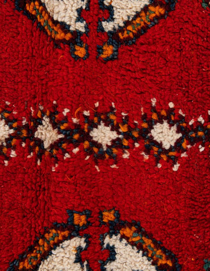 Detail image of 2' 5 x 5' 6  Hand Knotted Moroccan Wool Runner Rug