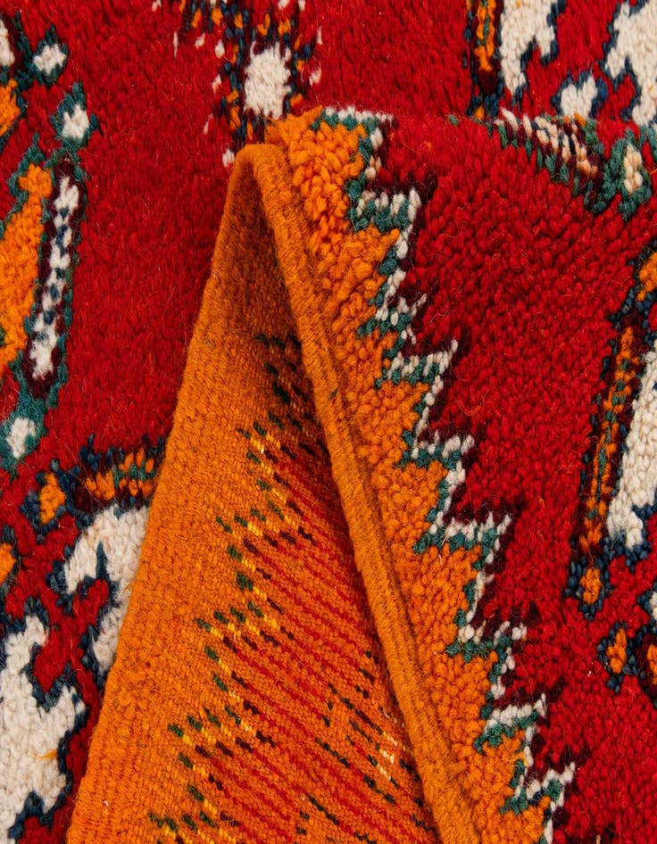 Detail image of 2' 5 x 5' 6  Hand Knotted Moroccan Wool Runner Rug