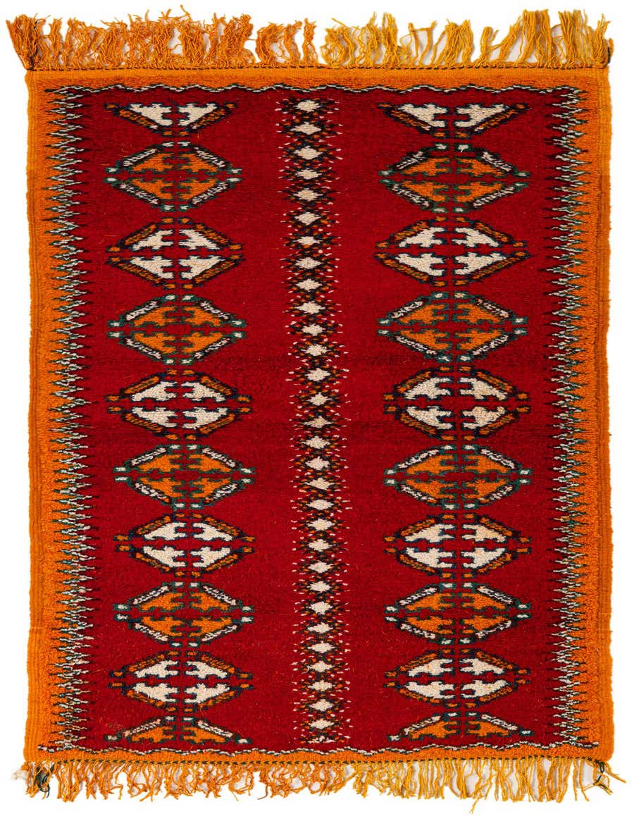 2' 5 x 5' 6 Hand Knotted Moroccan Wool Runner Rug
