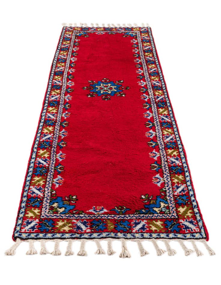 Detail image of 2' 10 x 9' 6 Hand Knotted Moroccan Wool Runner Rug