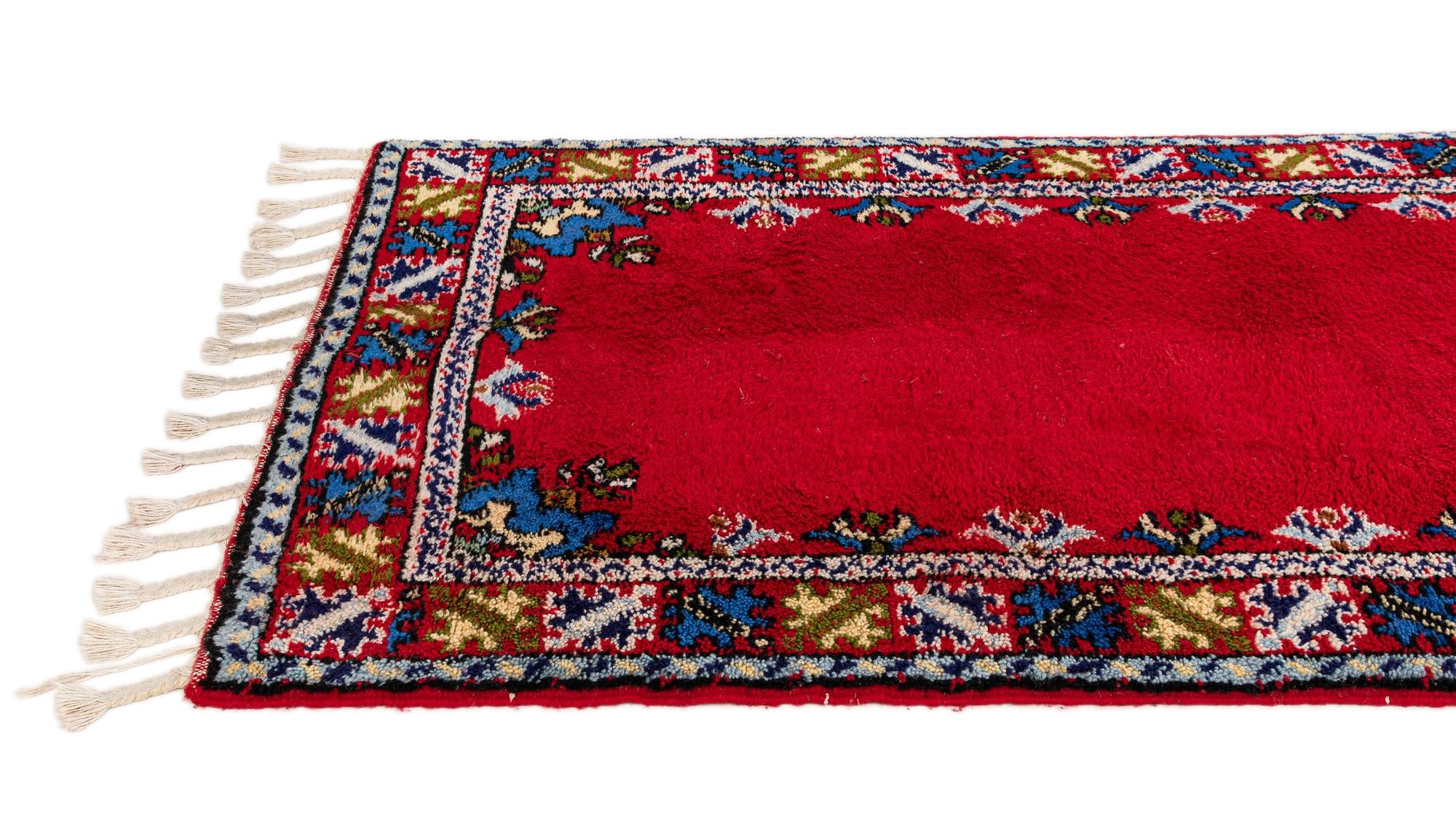 2' 10 x 9' 6 Hand Knotted Moroccan Wool Runner Rug