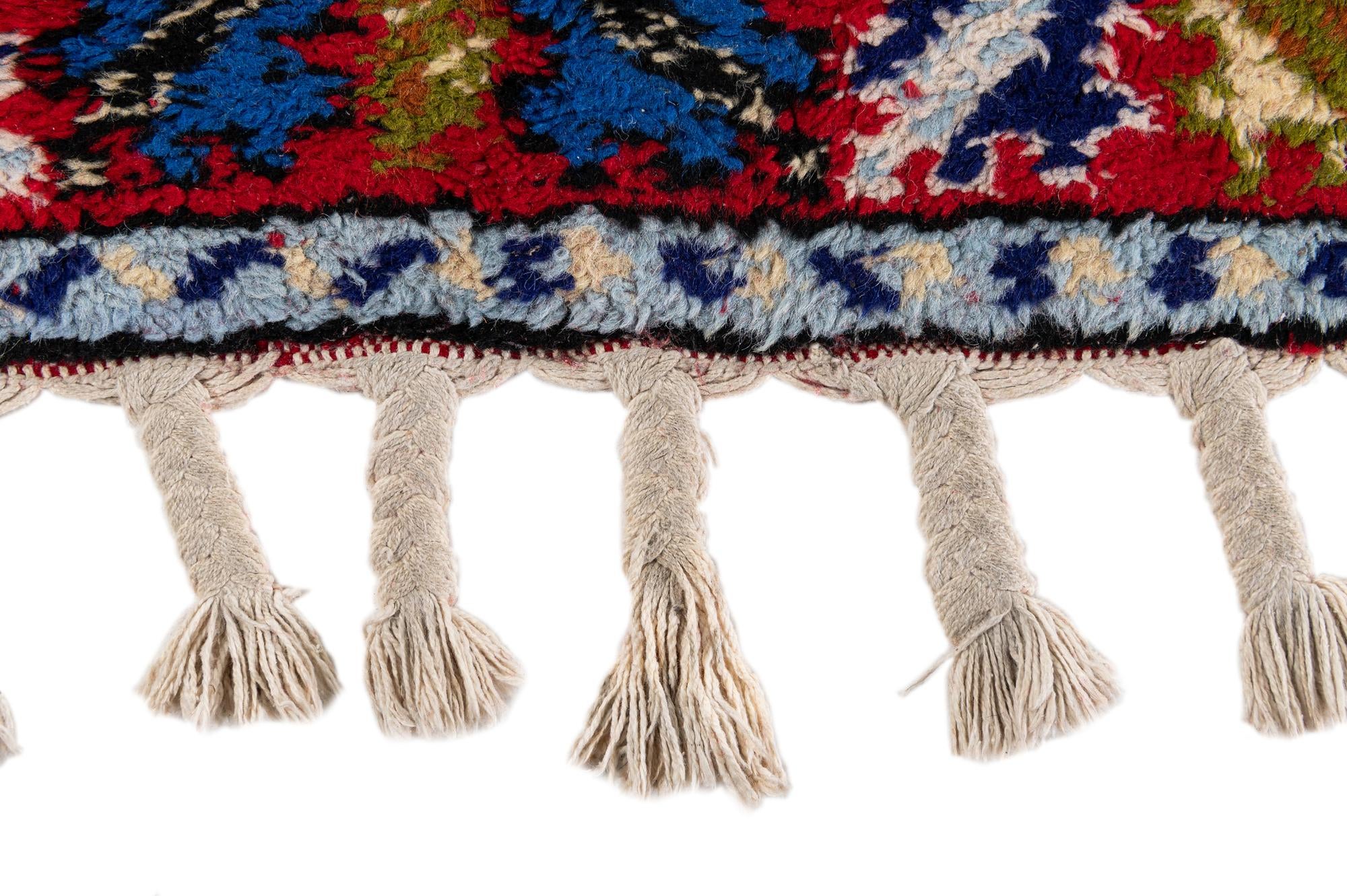 2' 10 x 9' 6 Hand Knotted Moroccan Wool Runner Rug