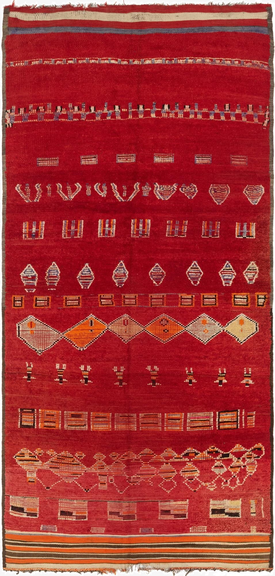 5' 4 x 11' 10  Hand Knotted Moroccan Wool Runner Rug