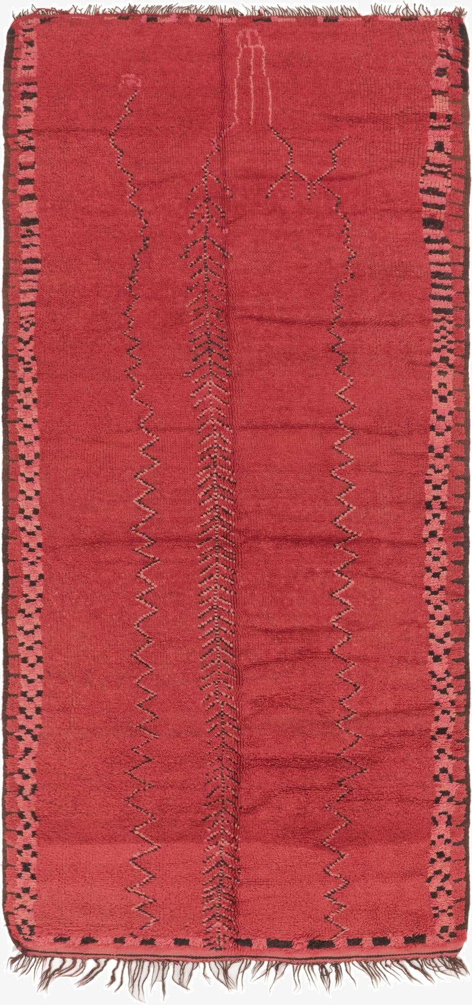 5' 9 x 12' 3  Hand Knotted Moroccan Wool Runner Rug