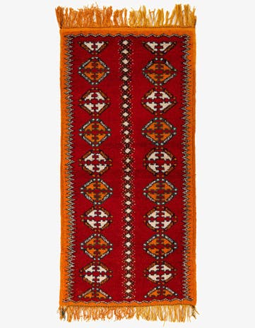 2' 5 x 5' 6 Hand Knotted Moroccan Wool Runner Rug