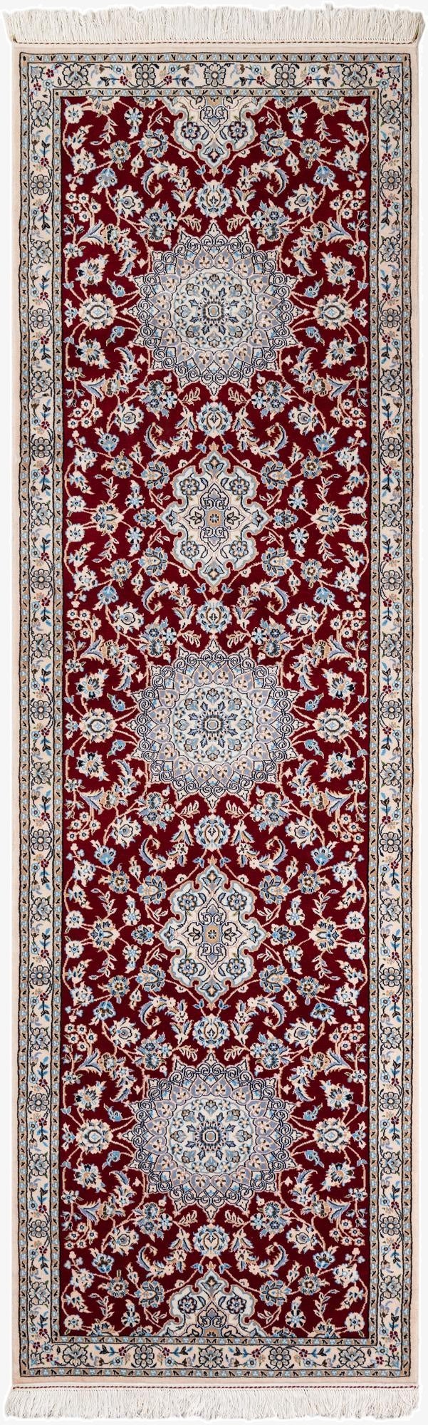 3' 4 x 11' 2  Hand Knotted Nain Persian Runner Rug