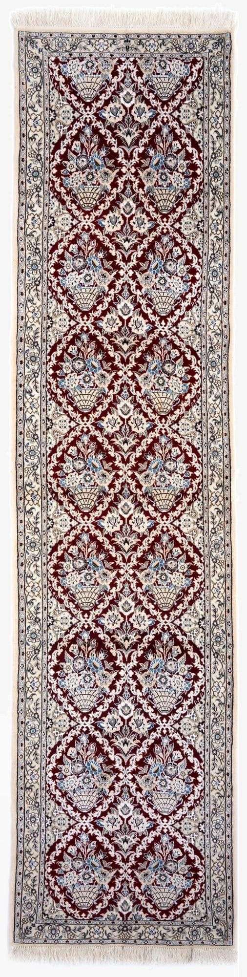 3' 1 x 13' 1  Hand Knotted Nain Persian Wool Runner Rug