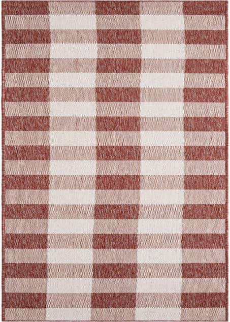 2' 7 x 12' Easy-Clean Checkered Indoor / Outdoor Runner Rug