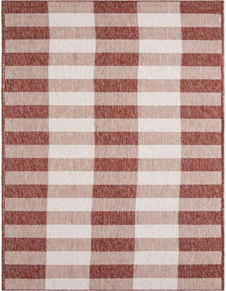2' 7 x 12' Easy-Clean Checkered Indoor / Outdoor Runner Rug
