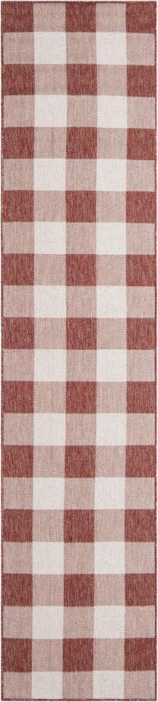 2' 7 x 12' Easy-Clean Checkered Indoor / Outdoor Runner Rug