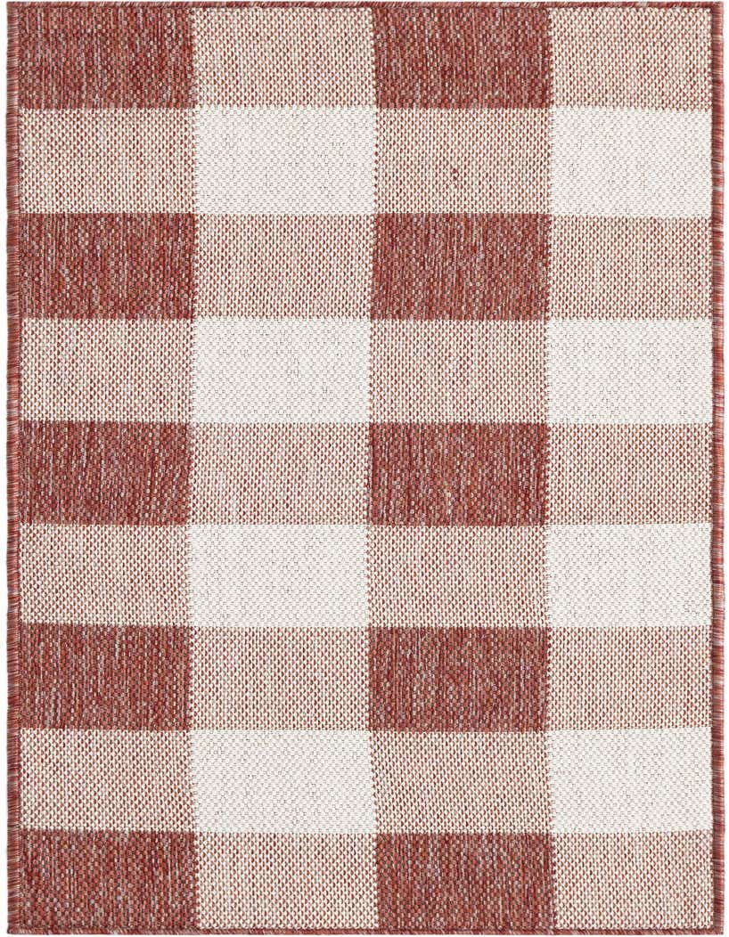 2' x 5' 3 Easy-Clean Checkered Indoor / Outdoor Runner Rug