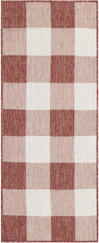 Detail image of 2' x 5' 3 Easy-Clean Checkered Indoor / Outdoor Runner Rug